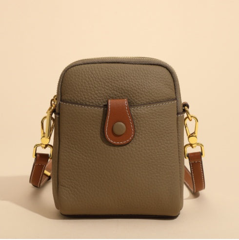 Lychee Pattern Mobile Phone Bag Small High Quality Leather Crossbody Bags For Women