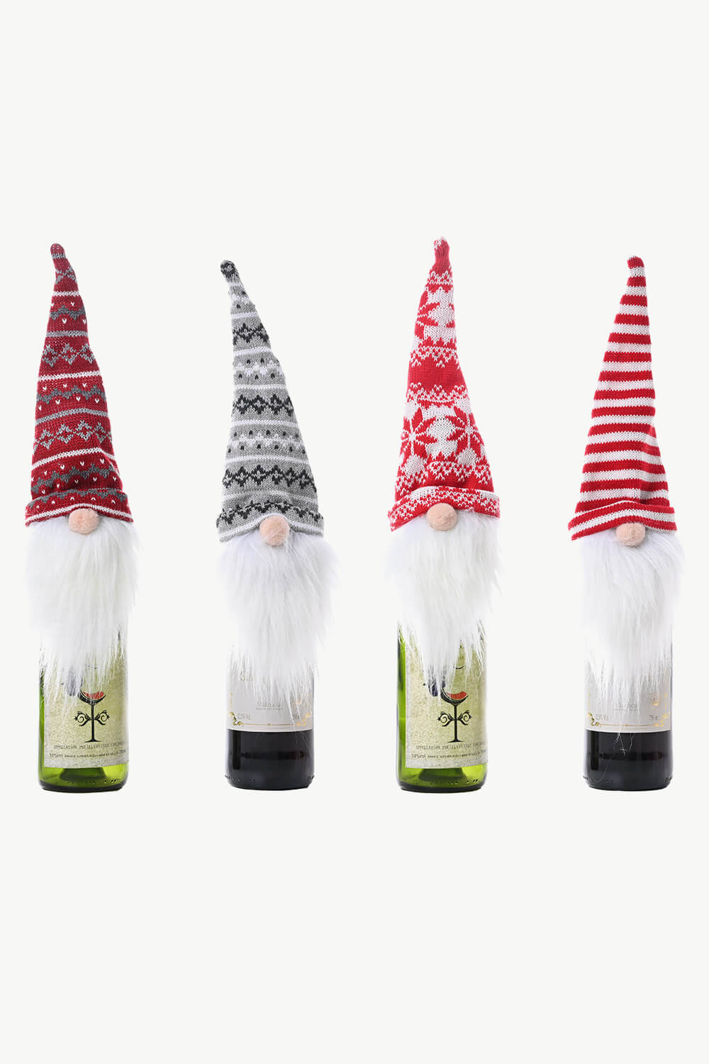 4-Pack Christmas Faceless Gnome Wine Bottle Covers (Don't forget a gift for friends at check out!)