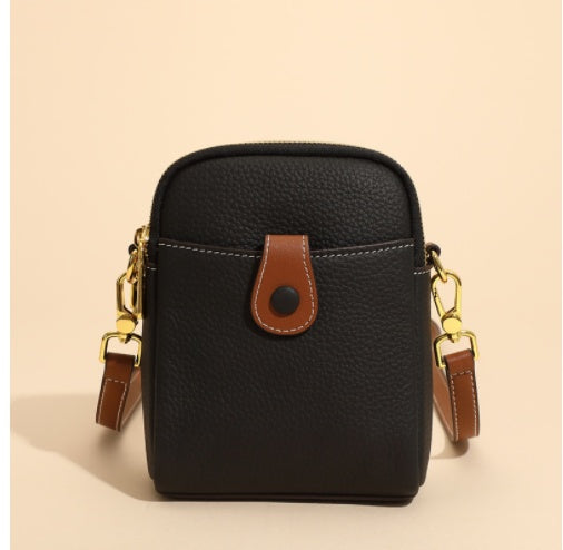 Lychee Pattern Mobile Phone Bag Small High Quality Leather Crossbody Bags For Women