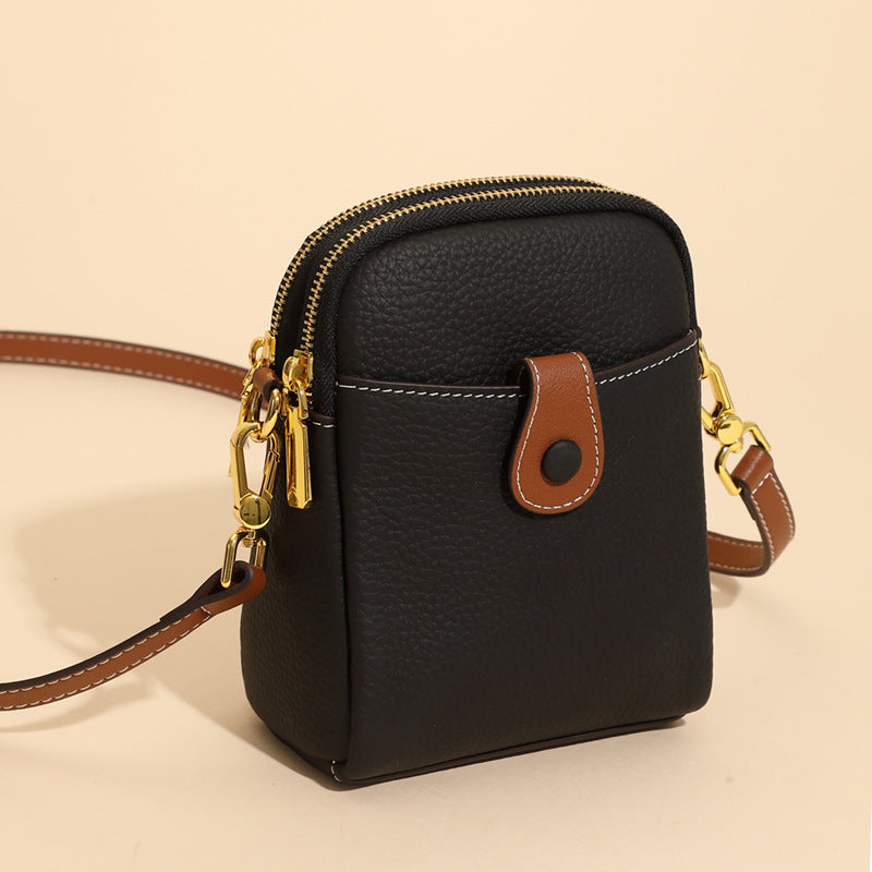 Lychee Pattern Mobile Phone Bag Small High Quality Leather Crossbody Bags For Women